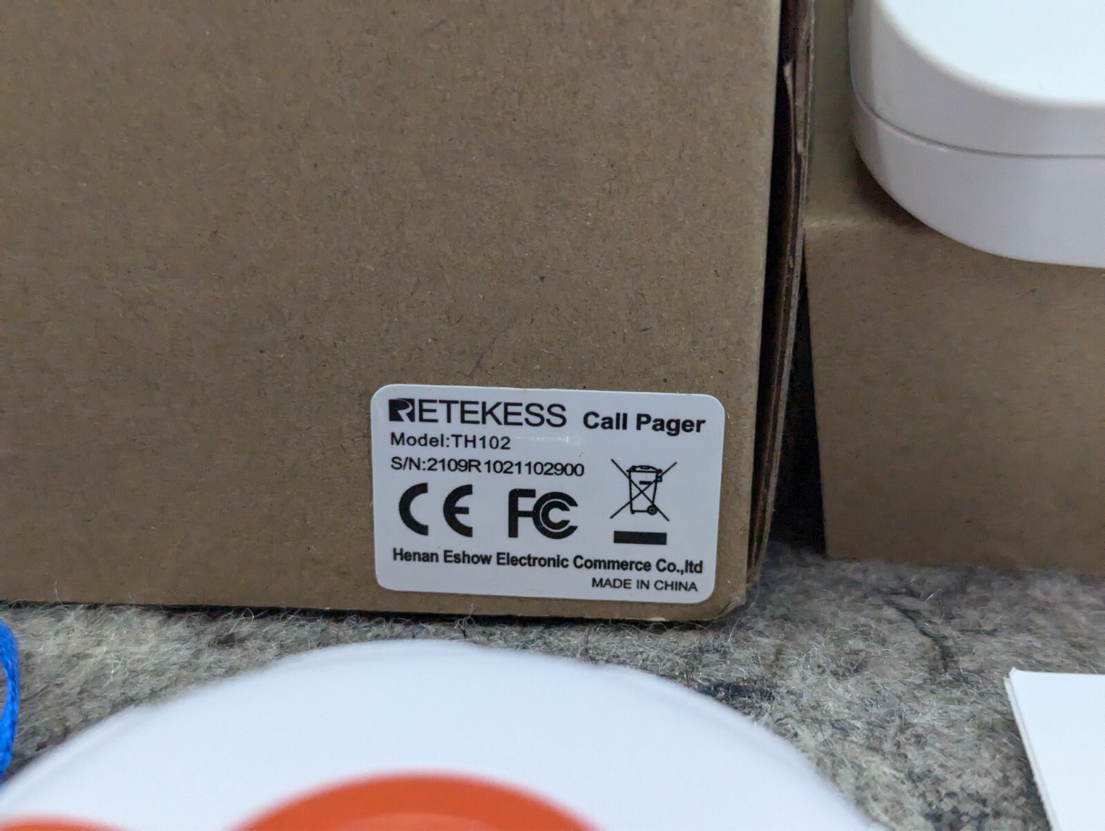 Retekess Wireless Calling System Pager TH102 - Wall Reciever & Call Pager