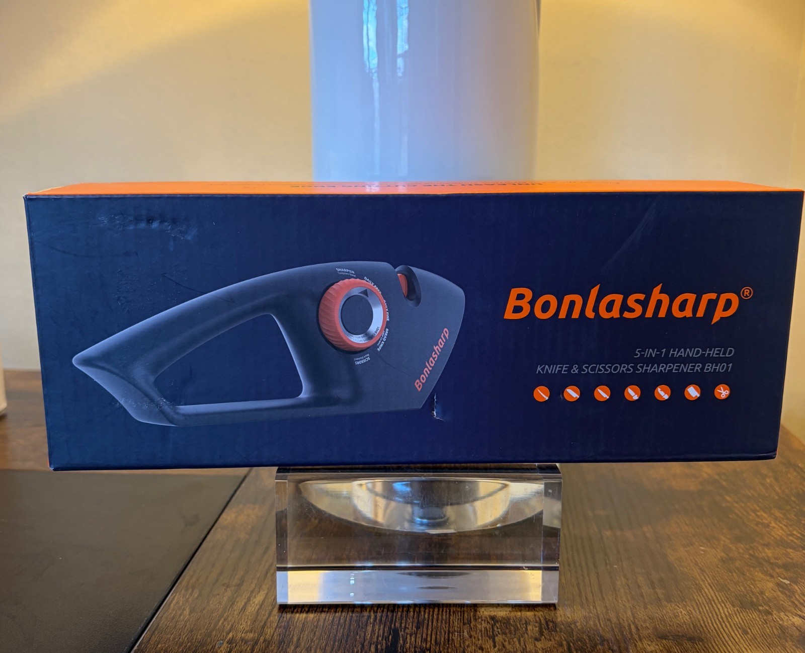 Bonlasharp Knife & Scissors Sharpener BH01 5-In-1 Hand Held New In Box