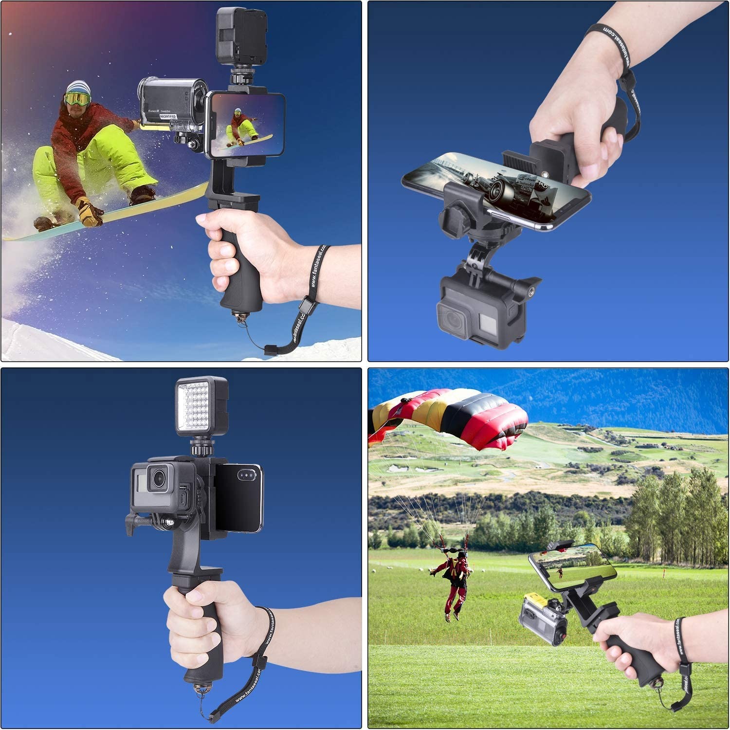 2in1 Ergonomic Portable Action Camera+Smartphone SYN Hand Grip Black