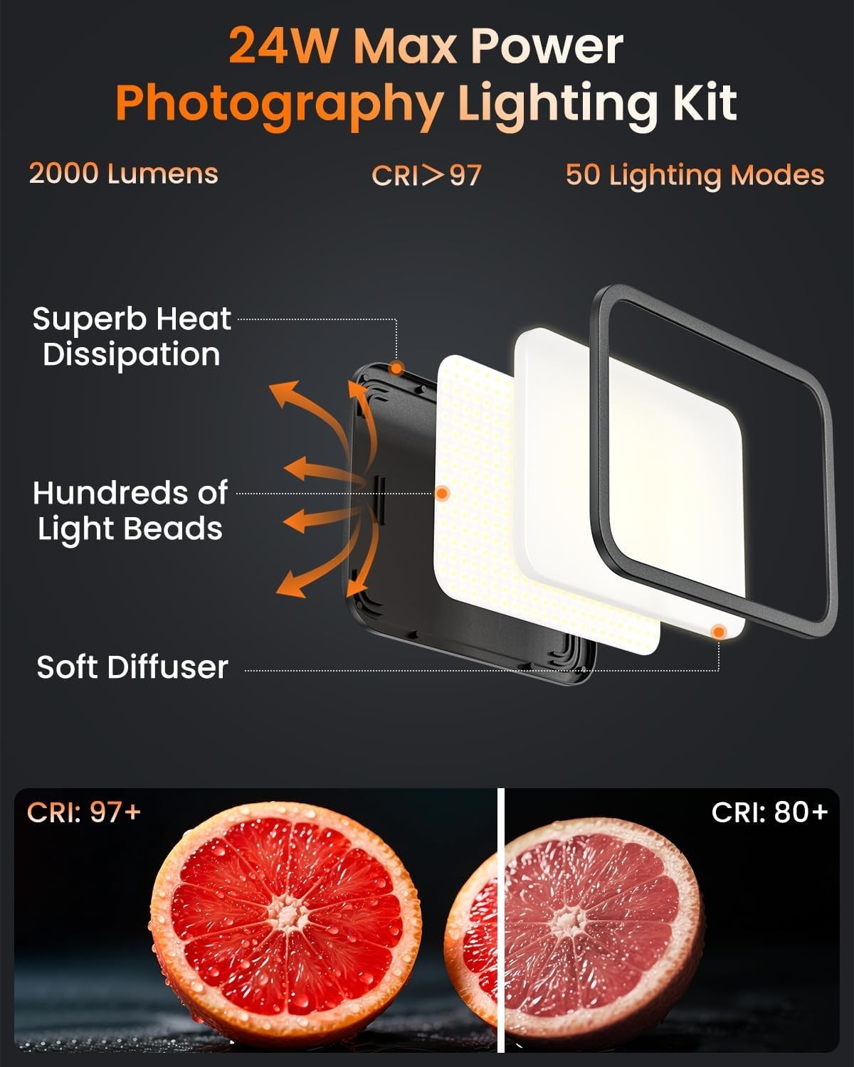 12'' Adjustable LED Studio Lights with Tripod for Professional Photography