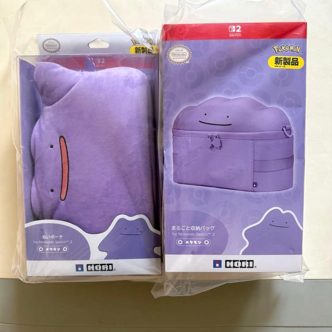 Set of 2 Ditto Pouch & Bag for Switch 2 HORI Official Pokemon Case F/S