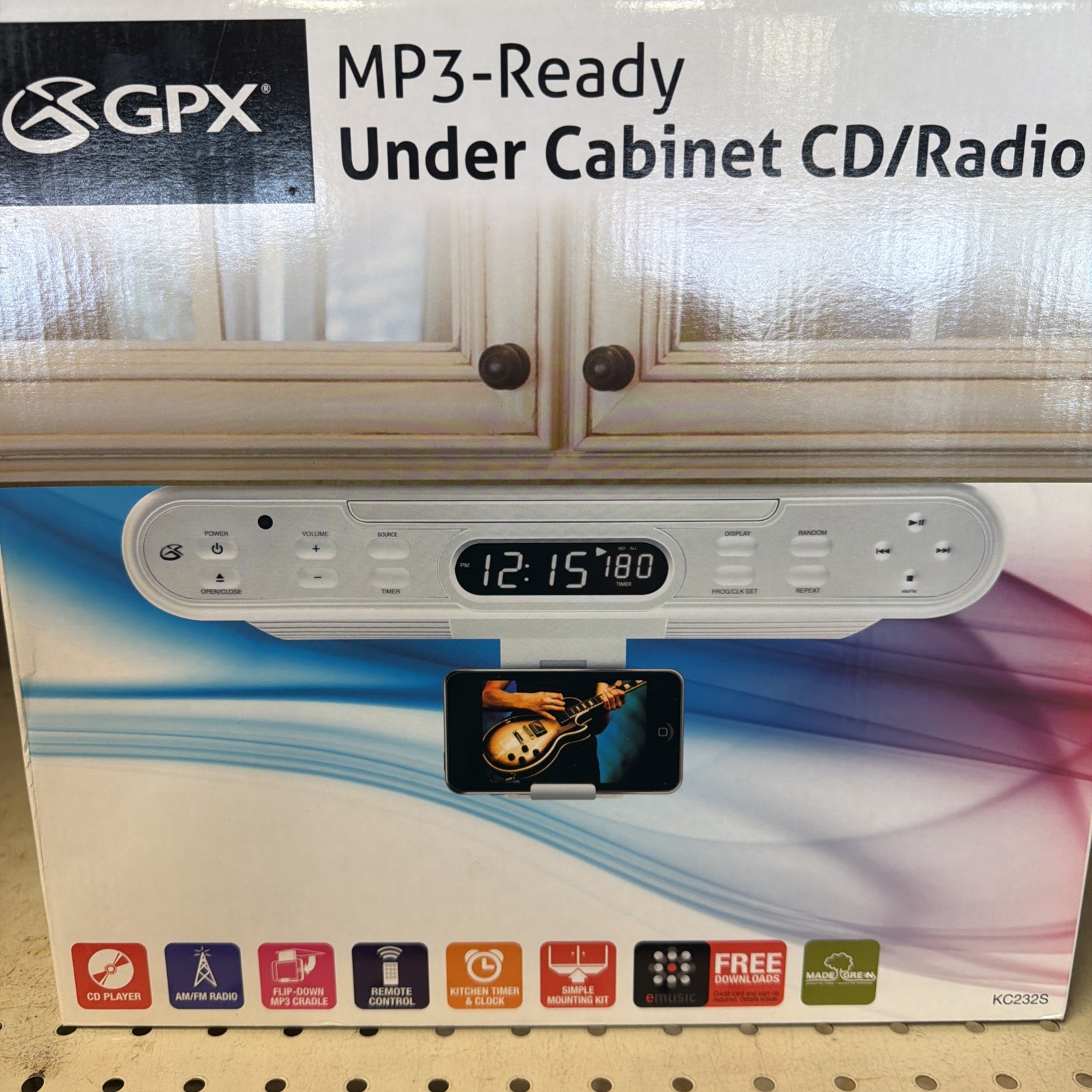 GPX MP3-Ready Under Cabinet CD/Radio - KC232S New Open Box