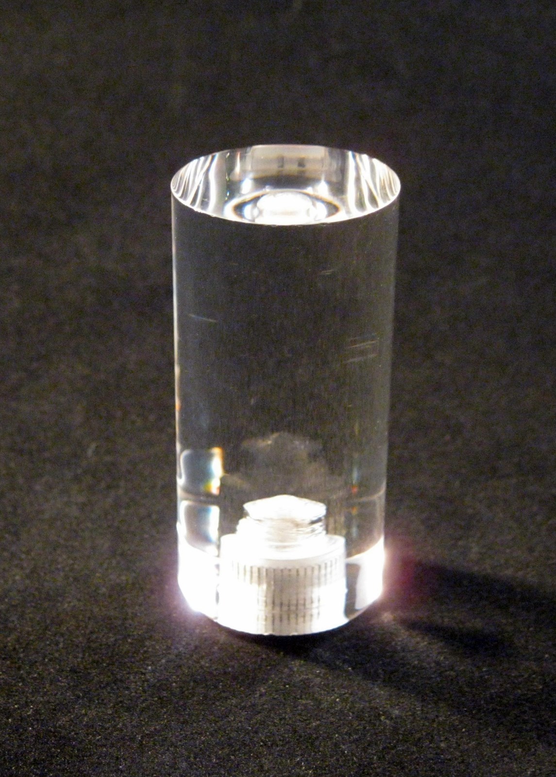Lamp Finial-TRANSITIONAL ACRYLIC CYLINDER 2" Ht. CLEAR
