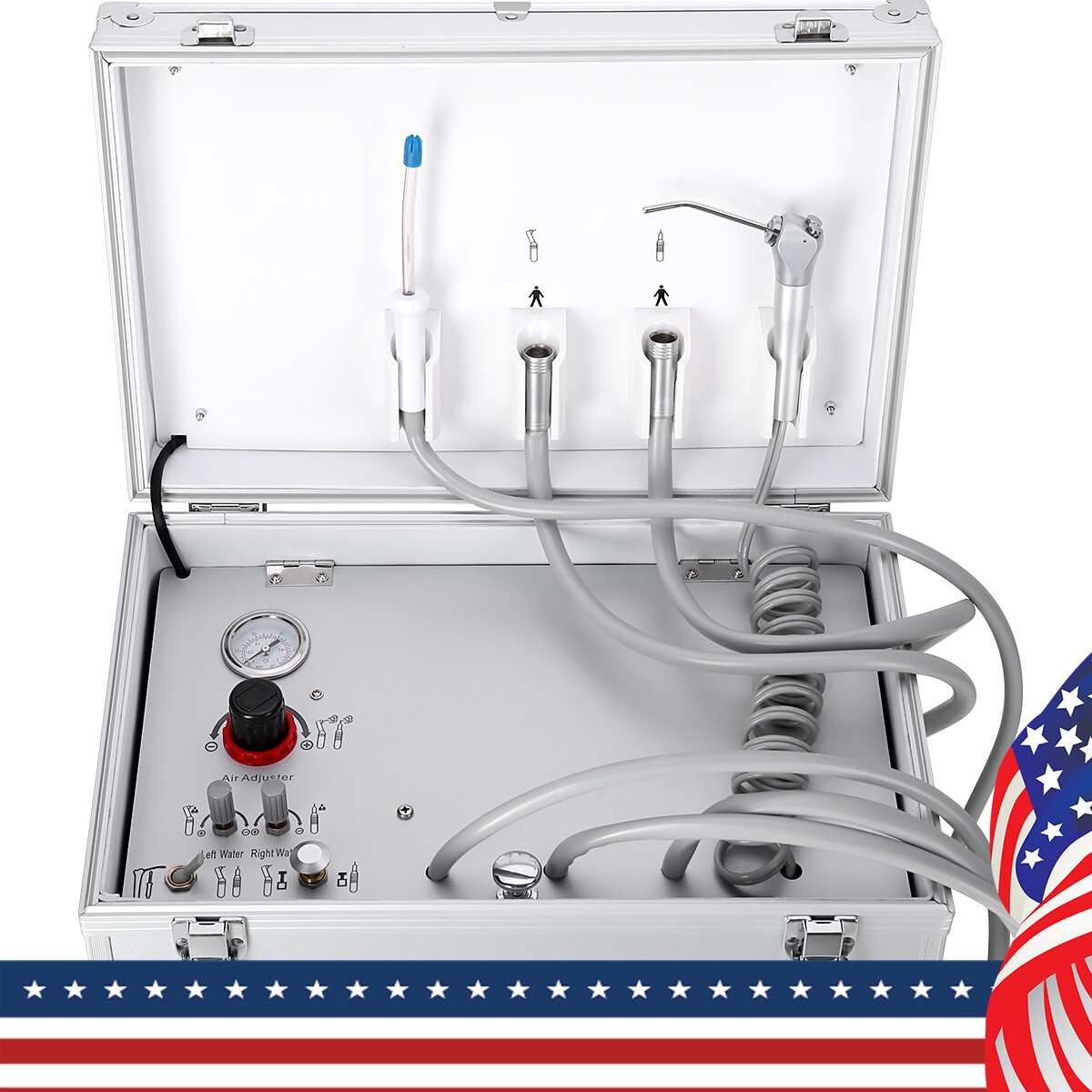 Dental Delivery Unit Syringe Suction Air Compressor / Folding Chair Turbine Unit