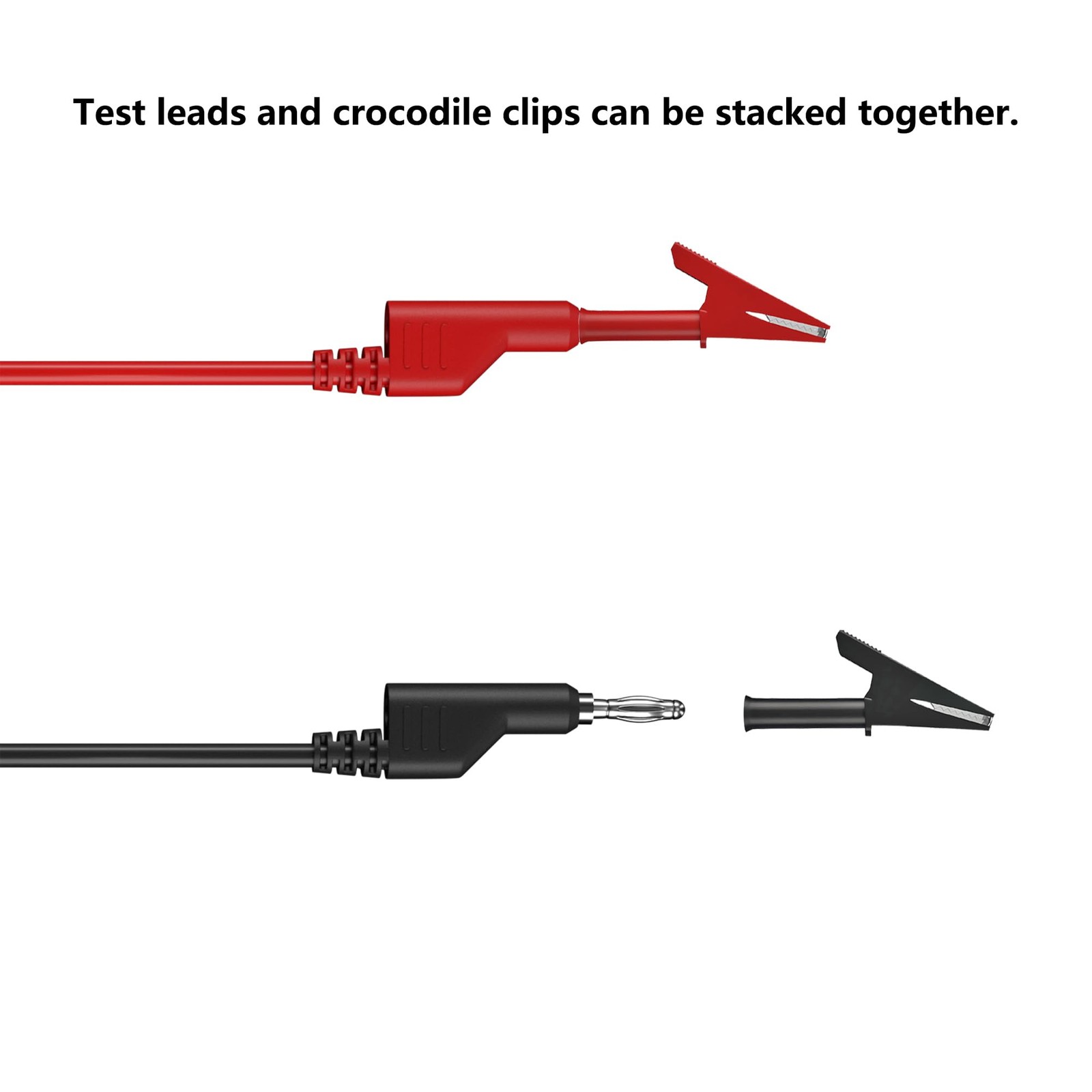 Stackable Banana Plug Test Leads Cable Kit with Alligator Clips, 6 Pcs