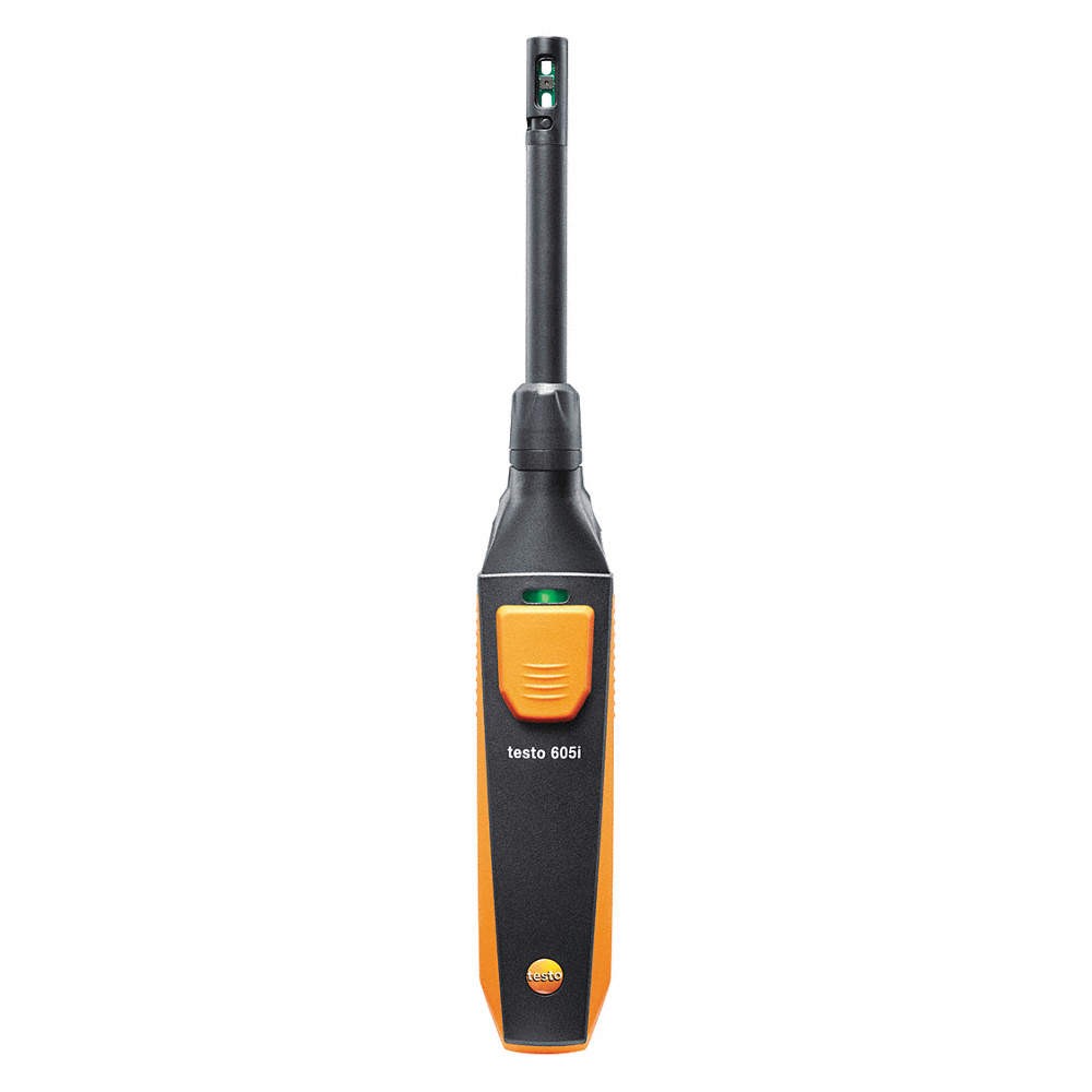 TESTO 0560 2605 03 Temperature Humidity Meter,4" L Probe 55AD46