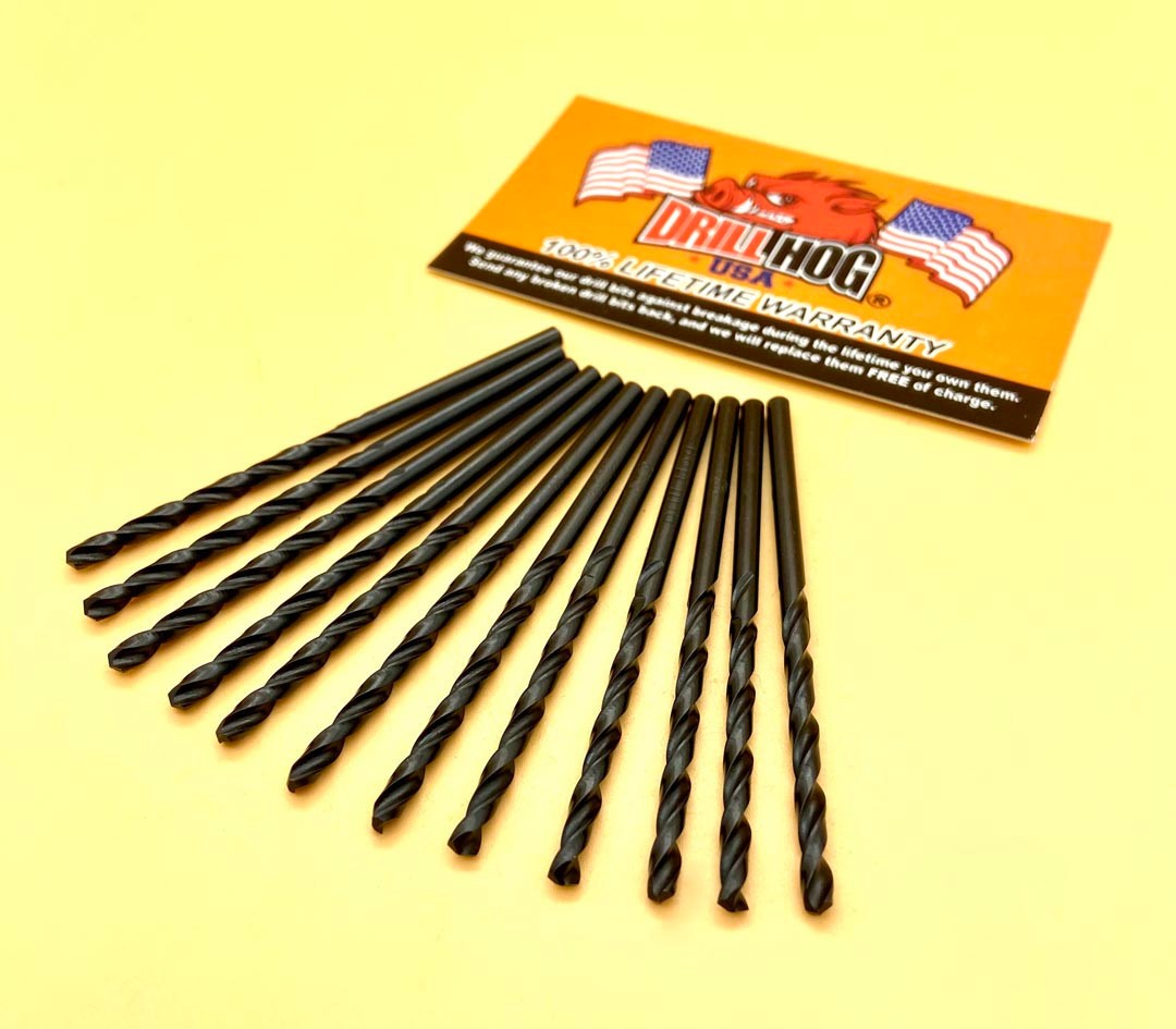 Drill Hog® #7 Drill Bit #7 Number Bit HI-Molybdenum M7 Lifetime Warranty 12 Pack