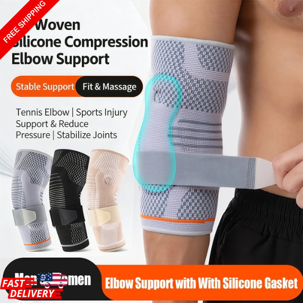 1/2Pcs Elbow Support Brace with Gel Pad for Women & Men Elbow Compression Sleeve