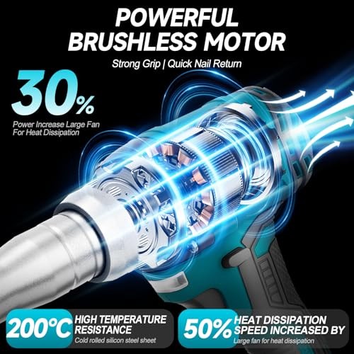 Cordless Rivet Gun Battery Powered, Automatic Electric Blue, Battery Powered