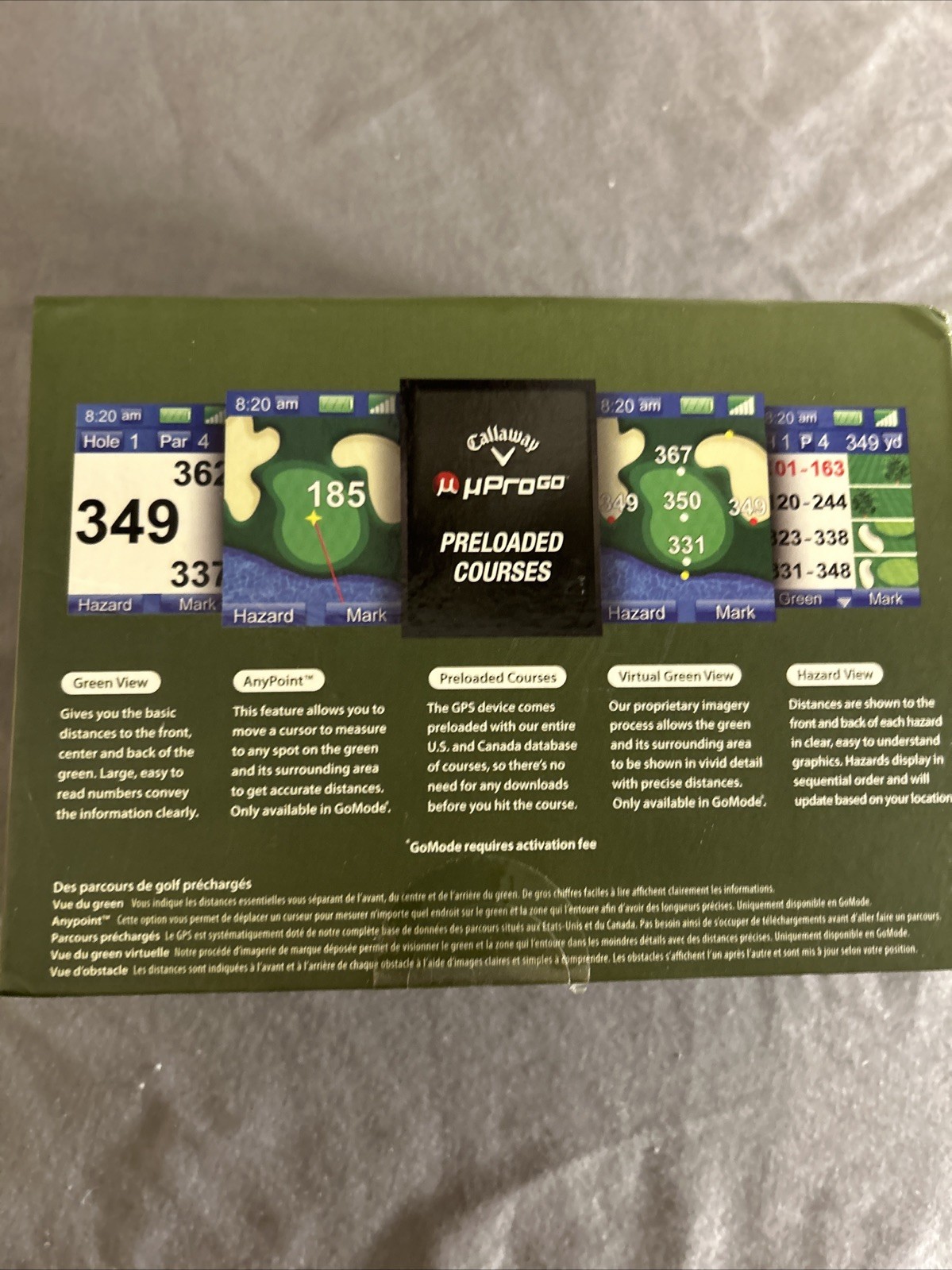 Callaway Upro Go Handheld GPS Rangefinder Pre-Loaded Courses