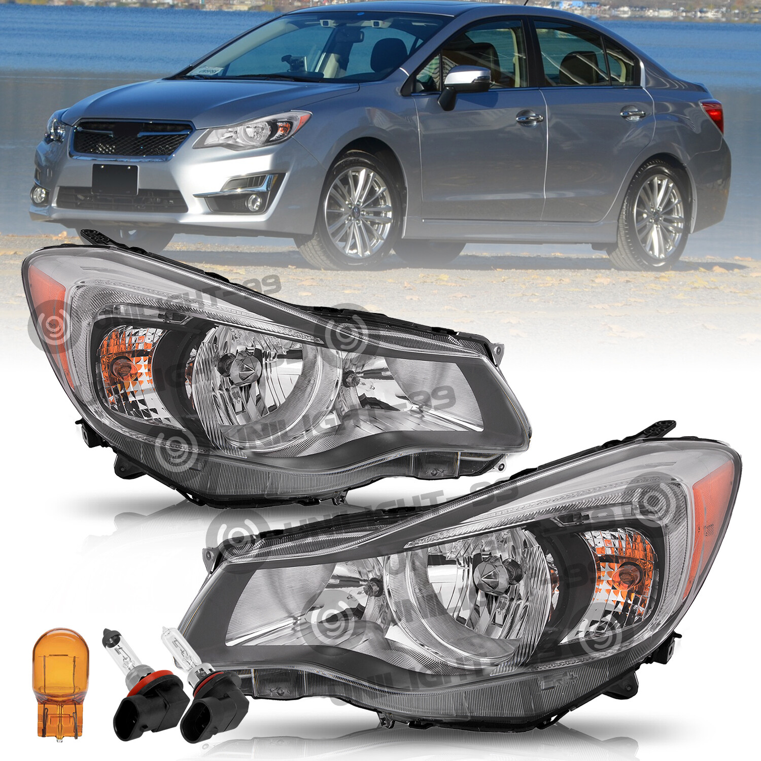 For 2012 2013 2014 2015 Subaru Impreza XV Crosstrek Headlights Assembly w/Bulbs