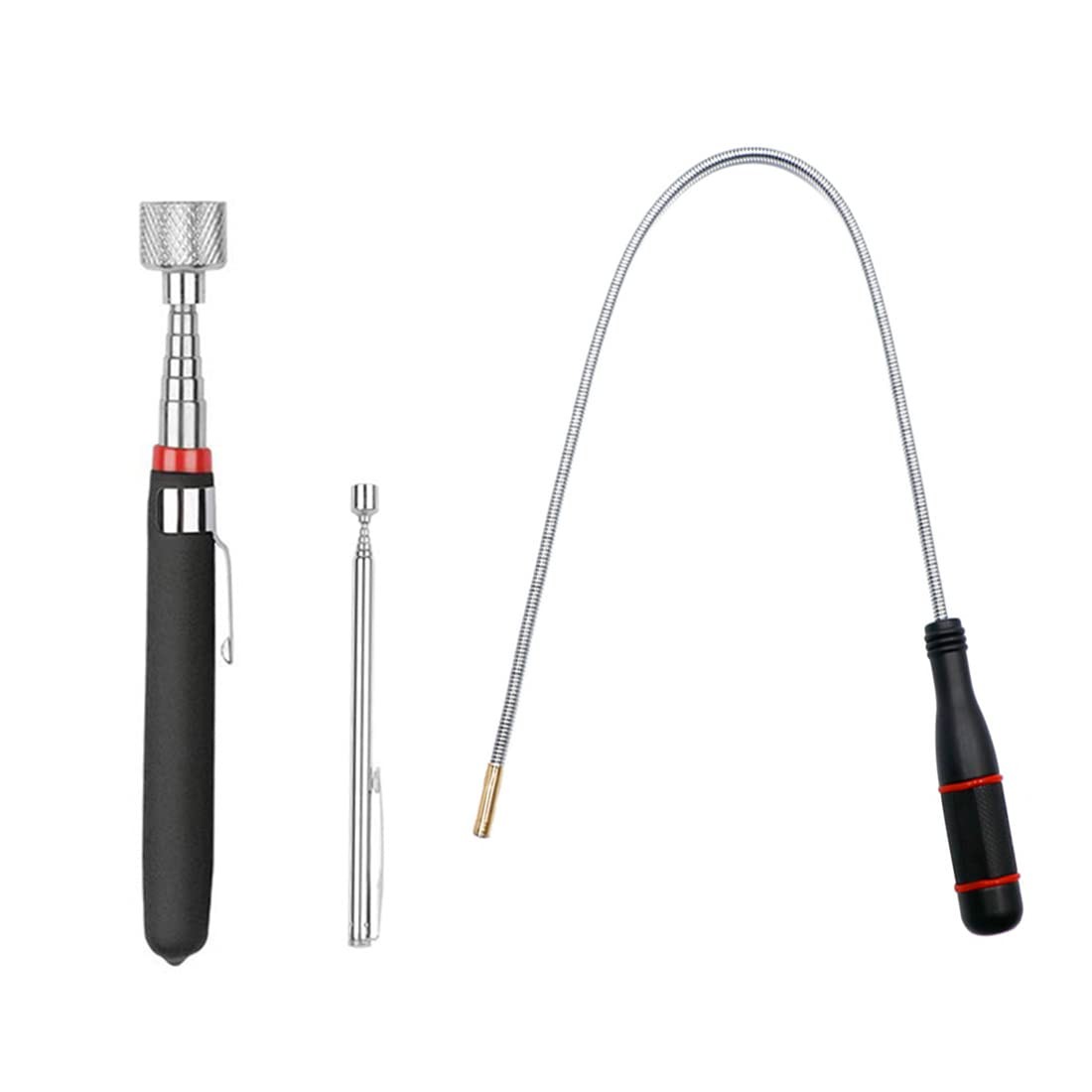 3 Pack Telescoping Magnetic Pickup Tool Set Extendable Bendable Retriever Stick