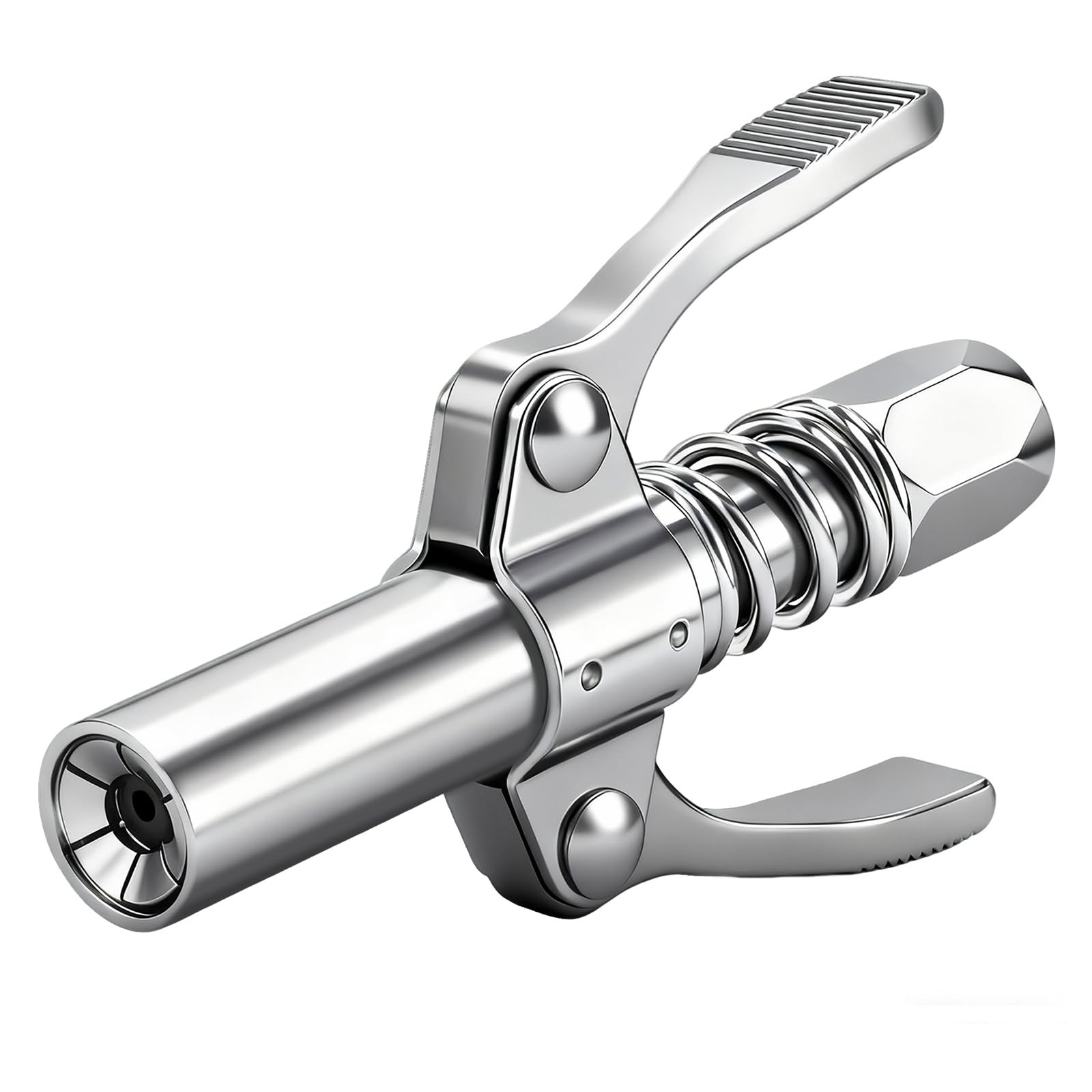 12000 PSI High Pressure Grease Gun Coupler, 1/8" NPT Dual Handle Lock-On Head...