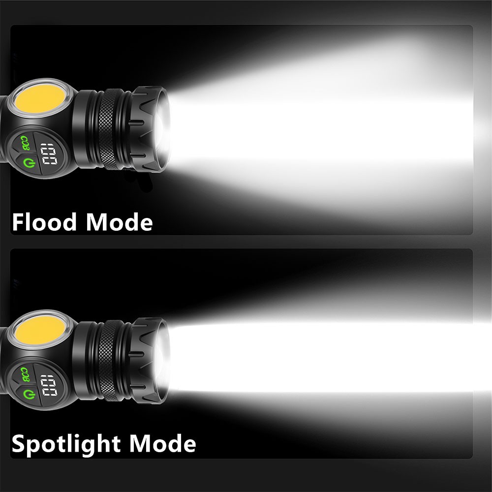 White Laser LEP Flashlight Torch COB Yellow Red Light Zoomable USB Rechargeable