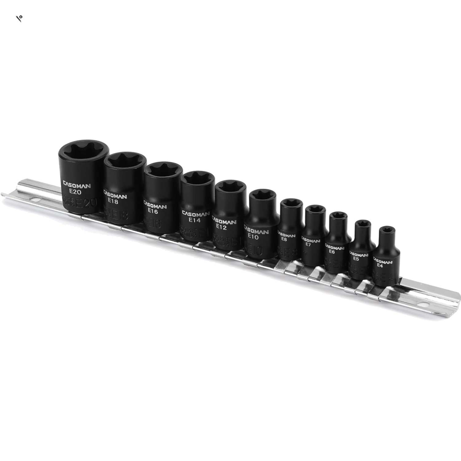 Comprehensive 11PC Chrome Vanadium E-Torx Socket Set with Black Phosphate Finish