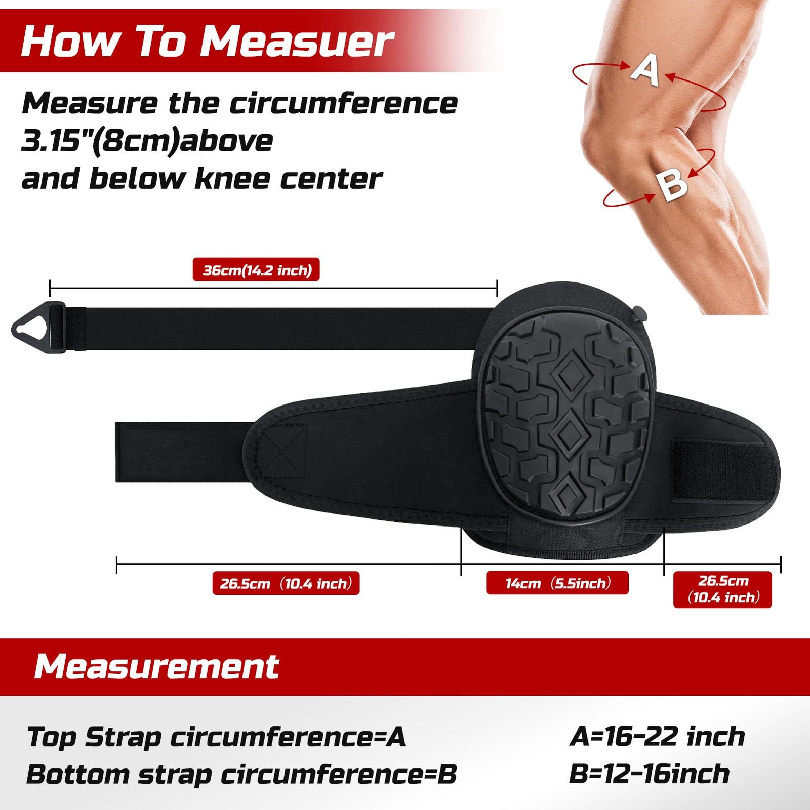 Gel Knee Pads Heavy Duty Adjustable Work Construction Pads