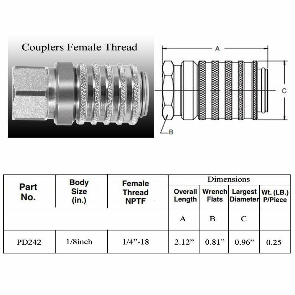 PD242 PD Test Port & Diagnostic Equipment Quick Coupler with Female Pipe Thread/