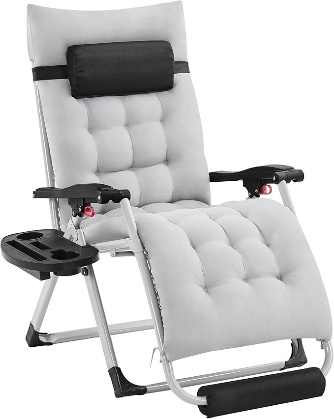Zero Gravity Chair Folding Reclining Lounge Recliner w/ Removable Pad & Headrest