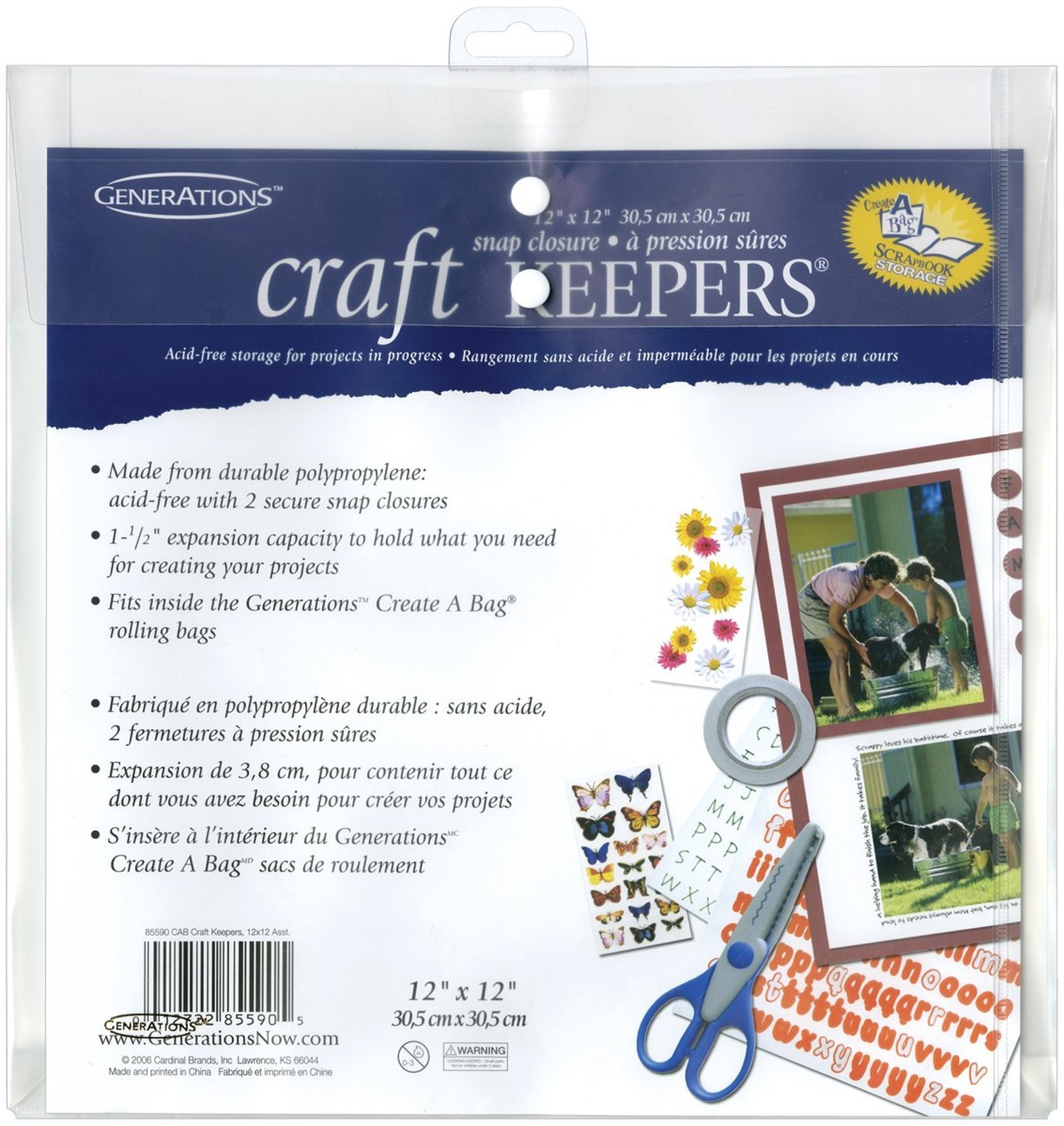 Generations Craft Keepers Snap Closure Envelope Assorted Colors 12 inch x 12 ...