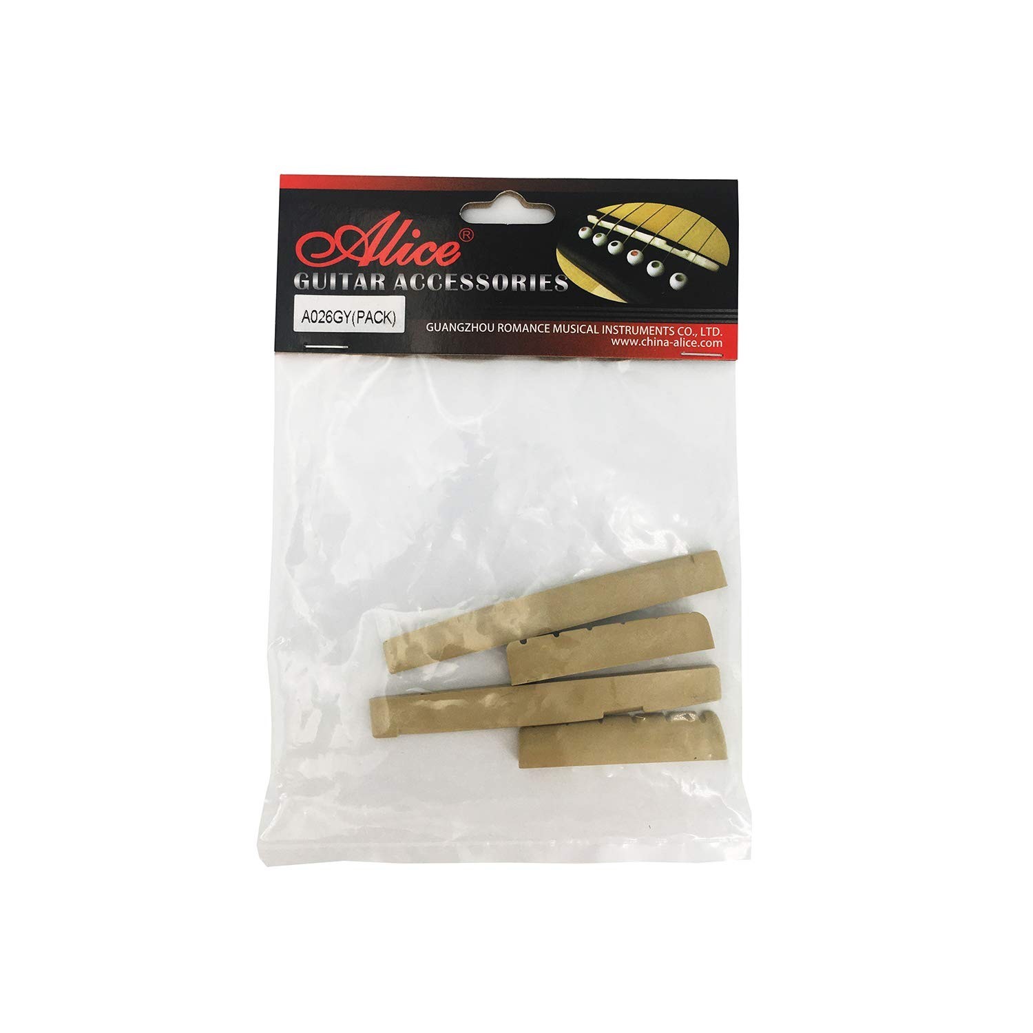 Alice 2 Sets 4pcs 6 String Acoustic Guitar Bone Bridge Saddle and Nut