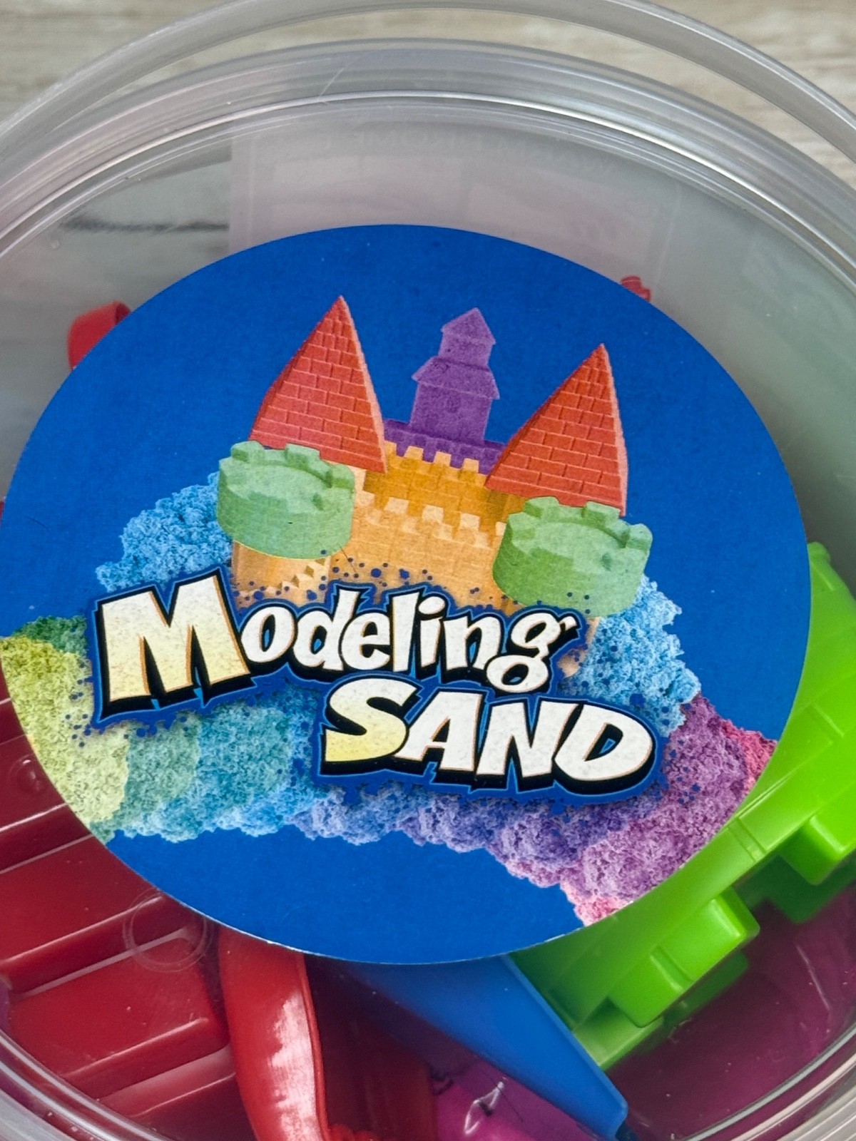 Play Sand w/ Molds Age 4+ 1 Bucket Dynamic Modeling Color Sand & Plastic Molds