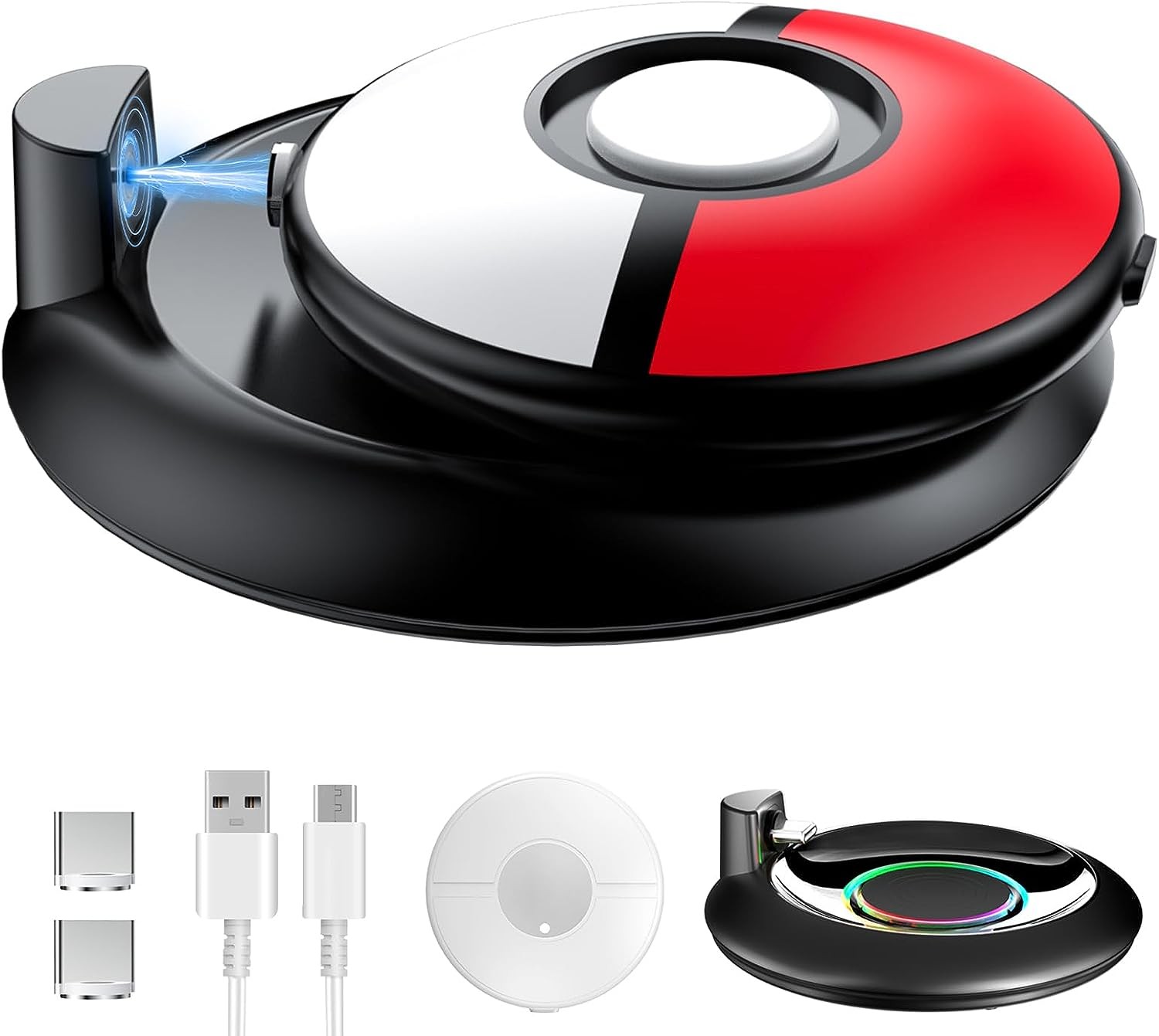 2 IN 1 RGB Charging Dock & Silicone Case for Pokémon GO plus+ with Type-C Cable