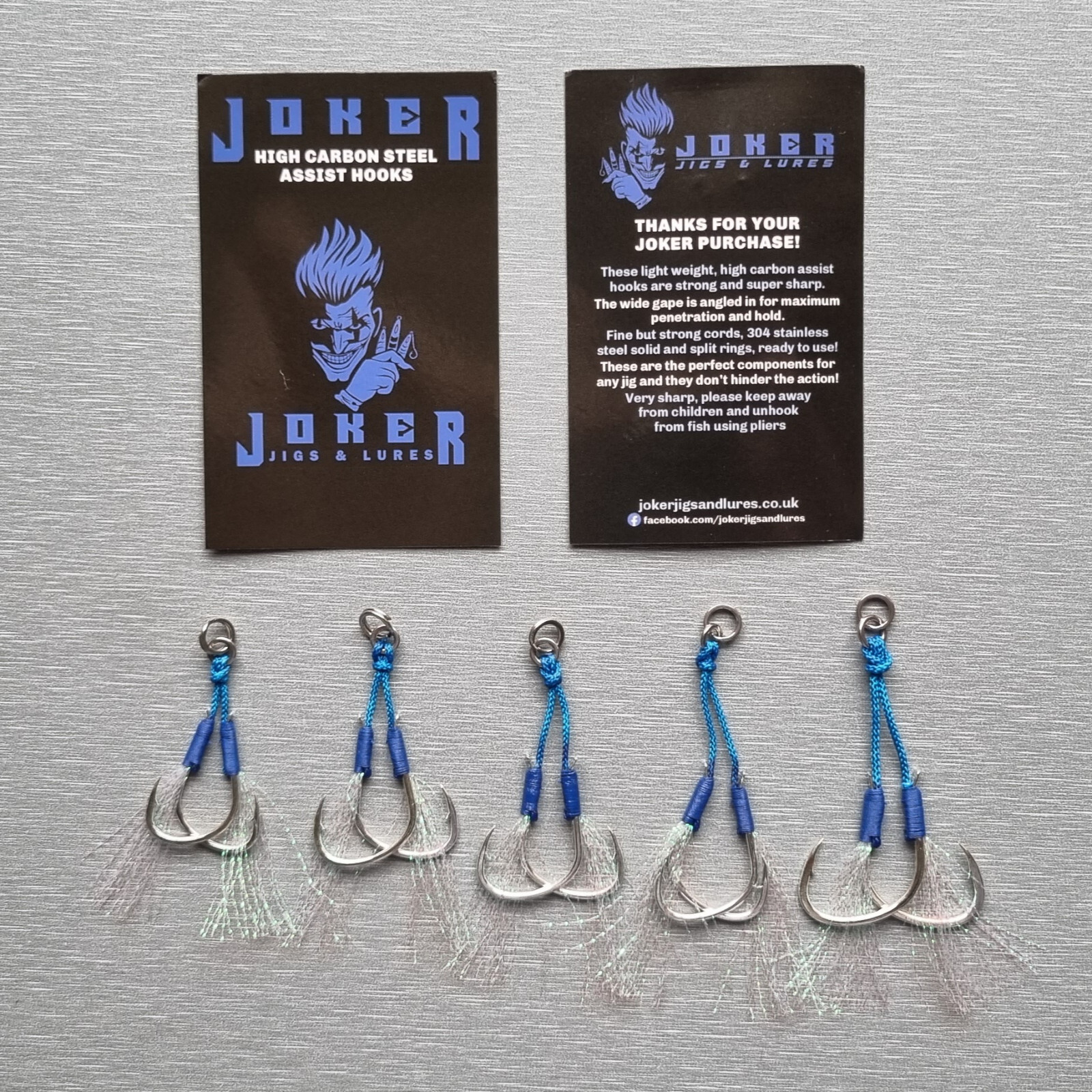 Assist Hooks, 2 pairs jigging hooks, slow pitch jig, speed jig JOKER Assist Hook