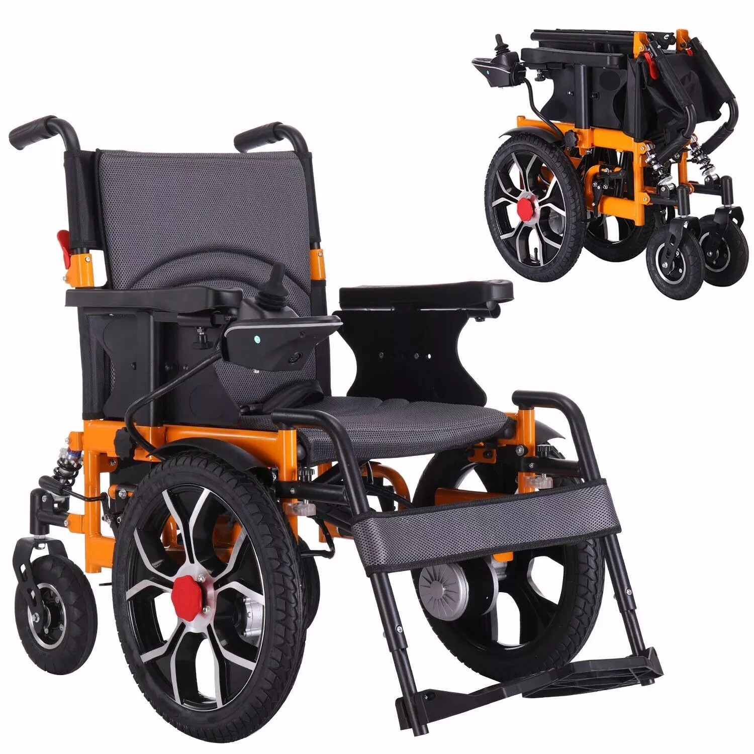 Foldable Electric Wheelchair for Adults, 15Miles Travel Distance, 12AH Battery