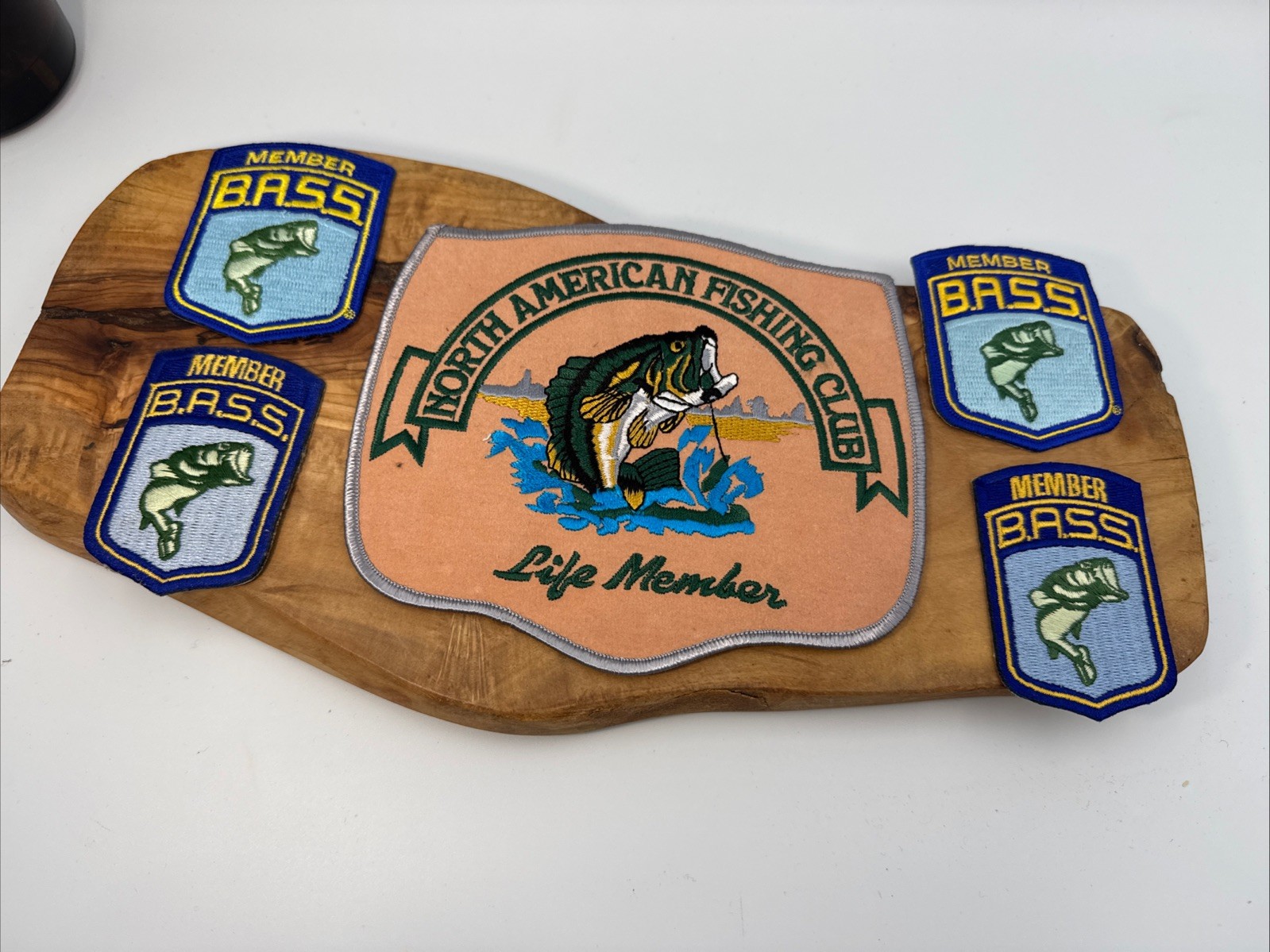 North American Fishing Club Life Member Patch w/ 4 B.A.S.S. Member Patches