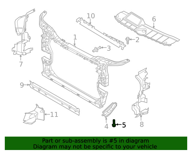 Genuine Audi Radiator Support Panel Bolt N-910-507-01