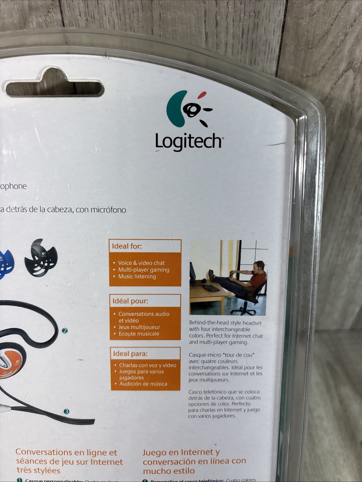 NEW Logitech Internet Chat Headset Behind the Head Multicolored Computer SEALED
