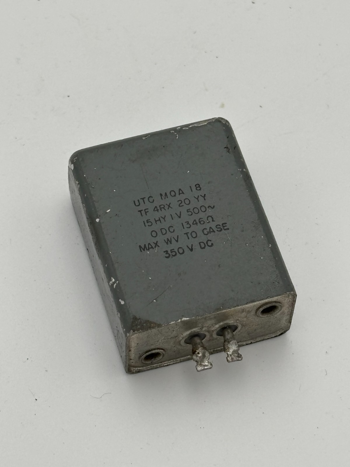 UTC Vintage Transformer MQA 18 TF 4RX 20 YY 15HY IV 500 0DC 1346OHMS  350V