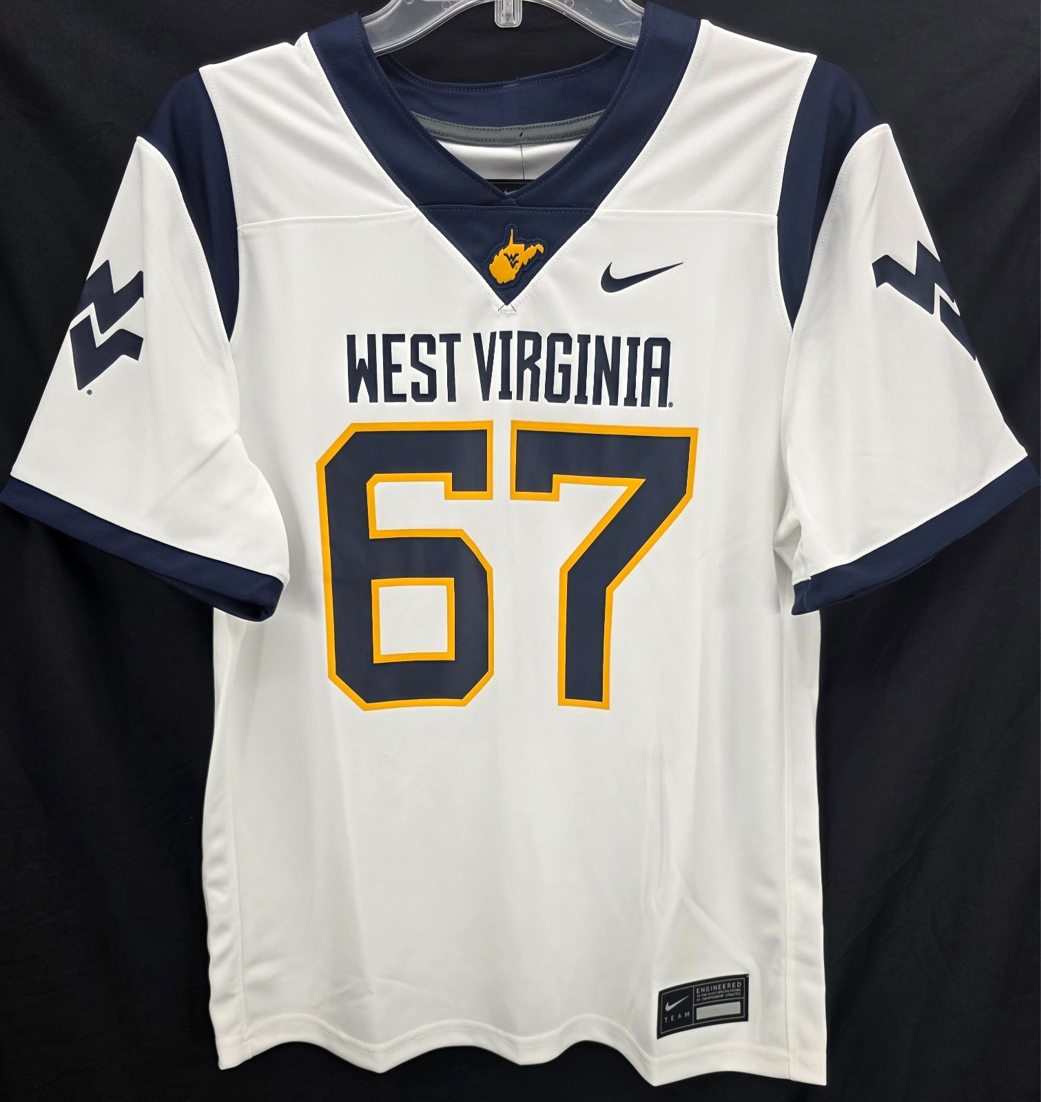 NEW West Virginia Mountaineers #67 Nike Team Dri-Fit Football Jersey Youth L