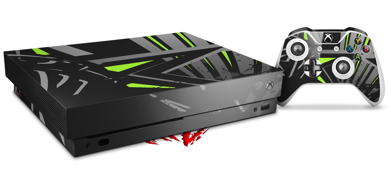 Skin for XBOX One X Console Controller Baja 0023 Lime Green Decal