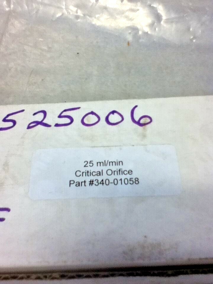 340-01058 25ML/MIN Critical Orifice