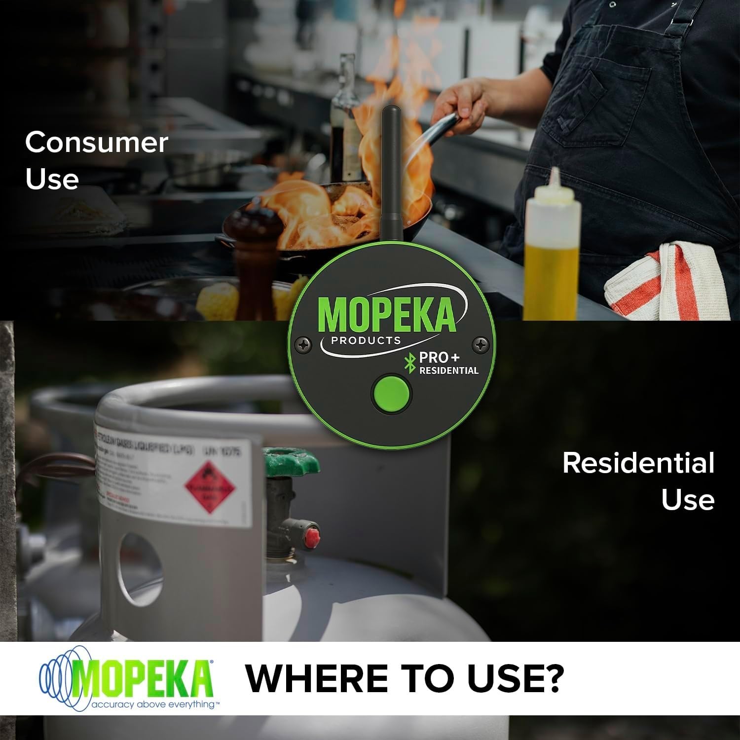 Long Range Wireless Ultrasonic Propane Tank Monitor with Bluetooth Connectivity