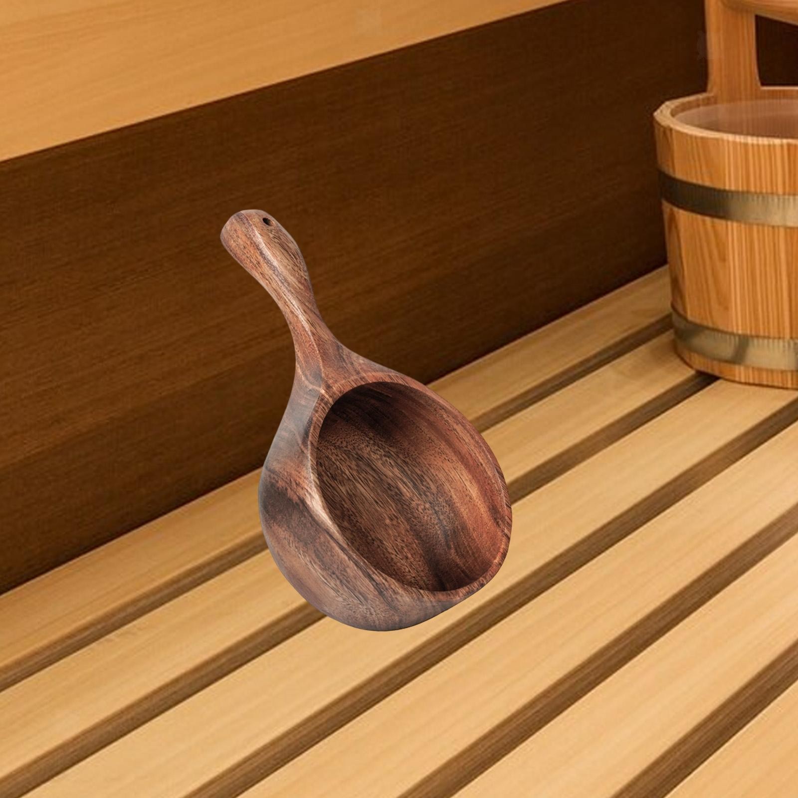 Wooden Sauna Ladle SPA Spoon Comfortable Handle Multipurpose Water Dipper for