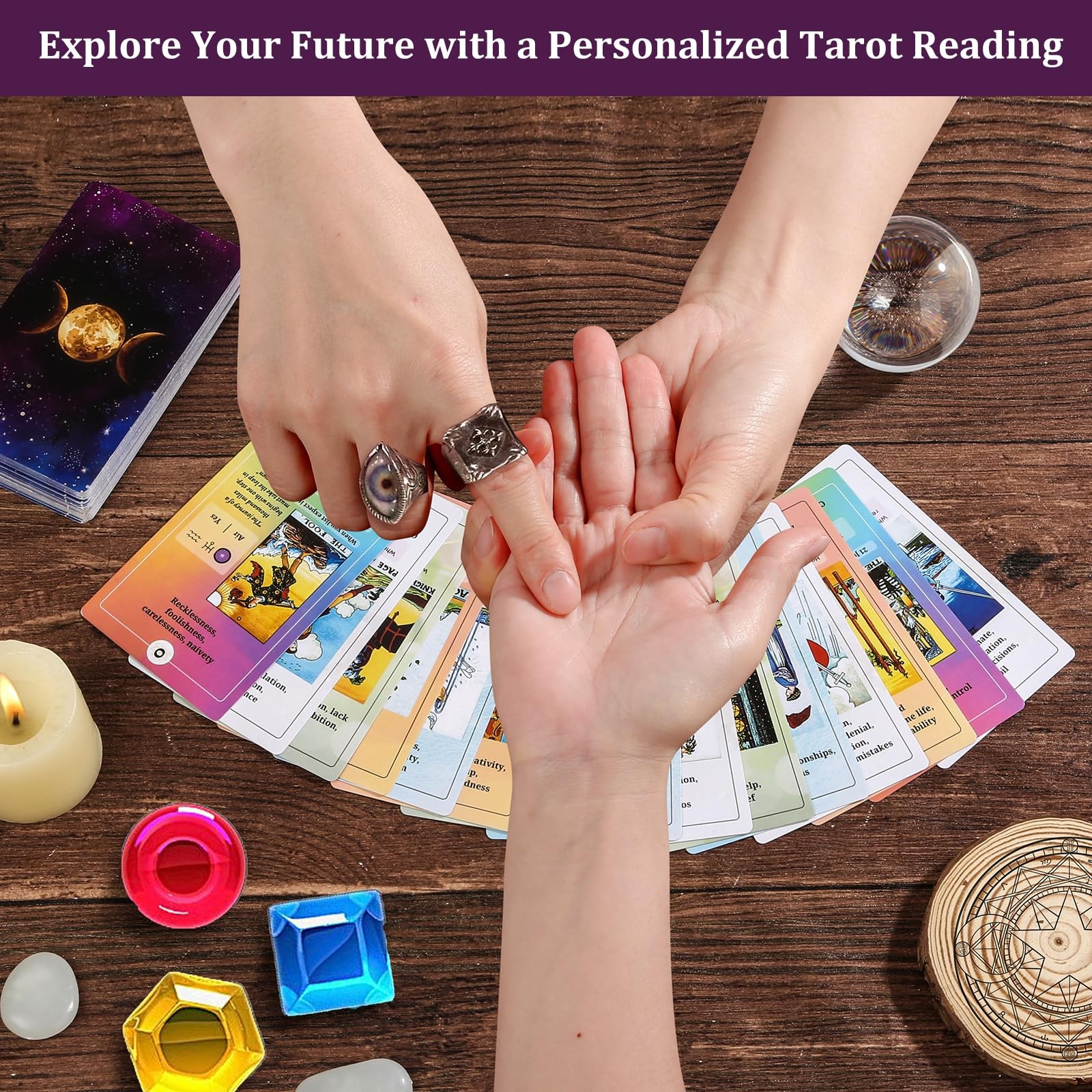 Tarot Cards for Beginners with Guide Book, Medium, Colorful