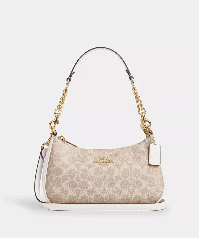 NWT Coach CV933 Teri Shoulder Bag In Signature Canvas Free Shipping