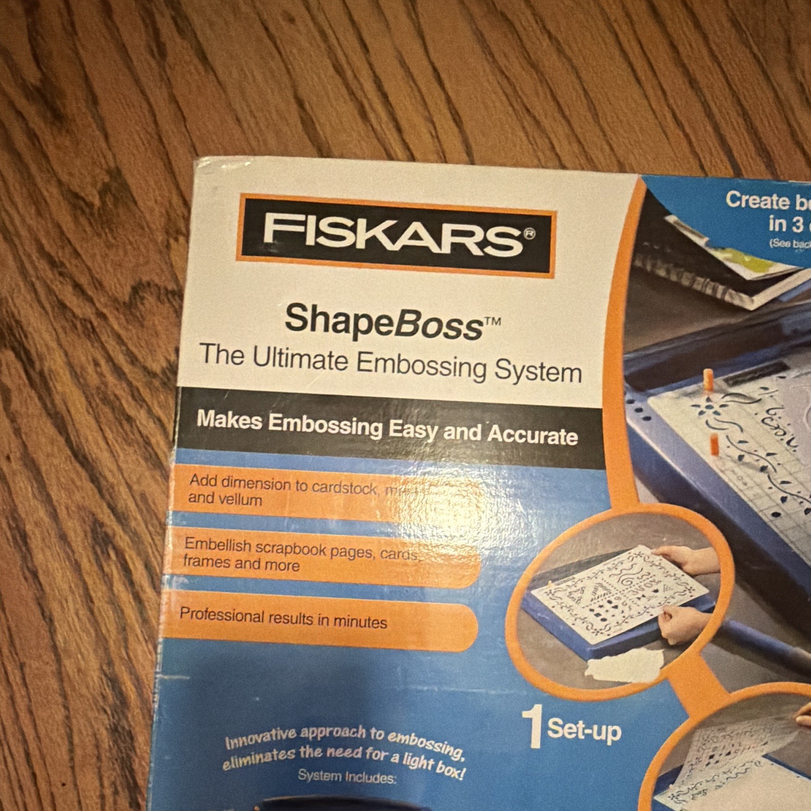 Fiskars ShapeBoss Ultimate Embossing System Tool Set w/ Case Stylus no stencil