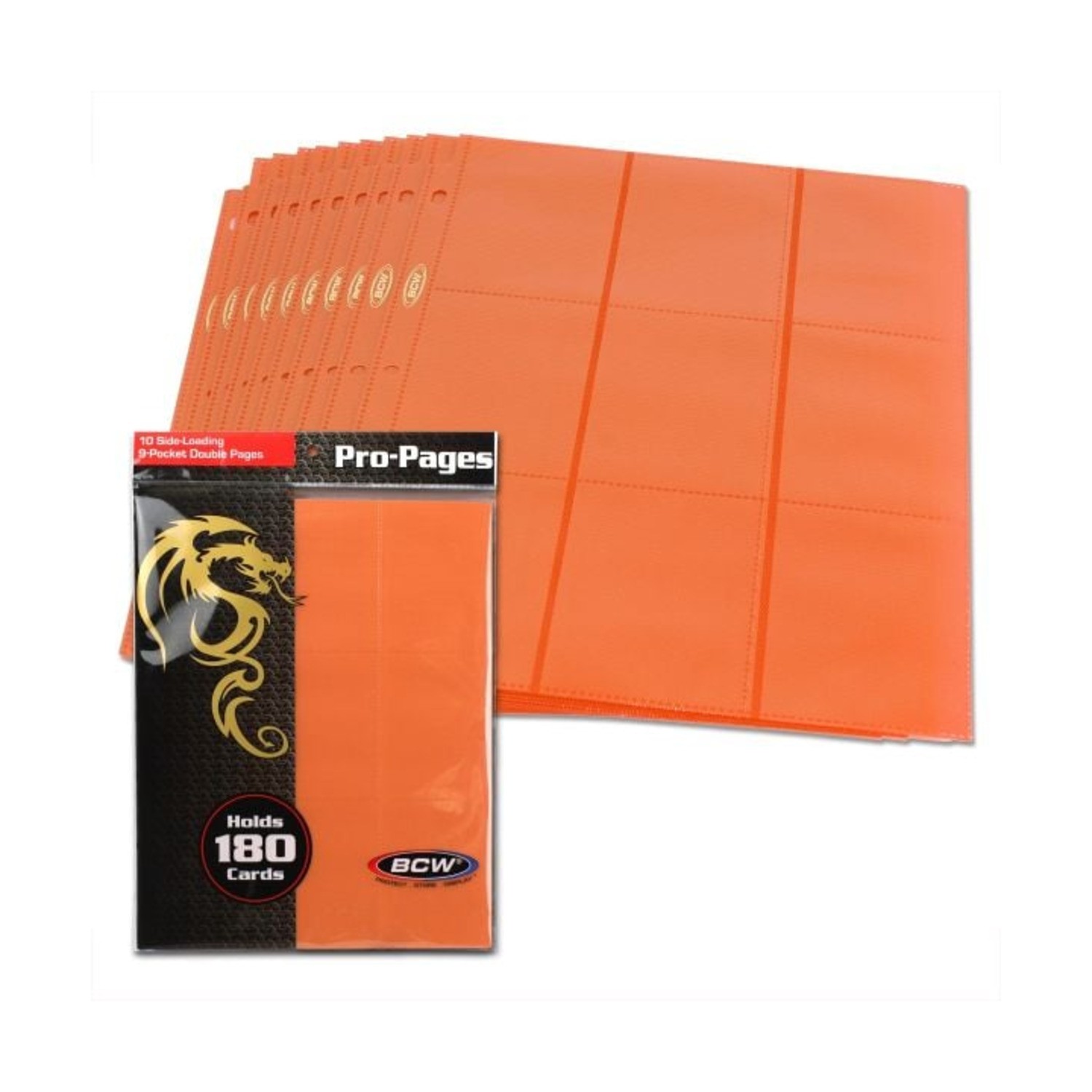 BCW Binder 9-Pocket Side-Loading Double Pages - Orange (10) New