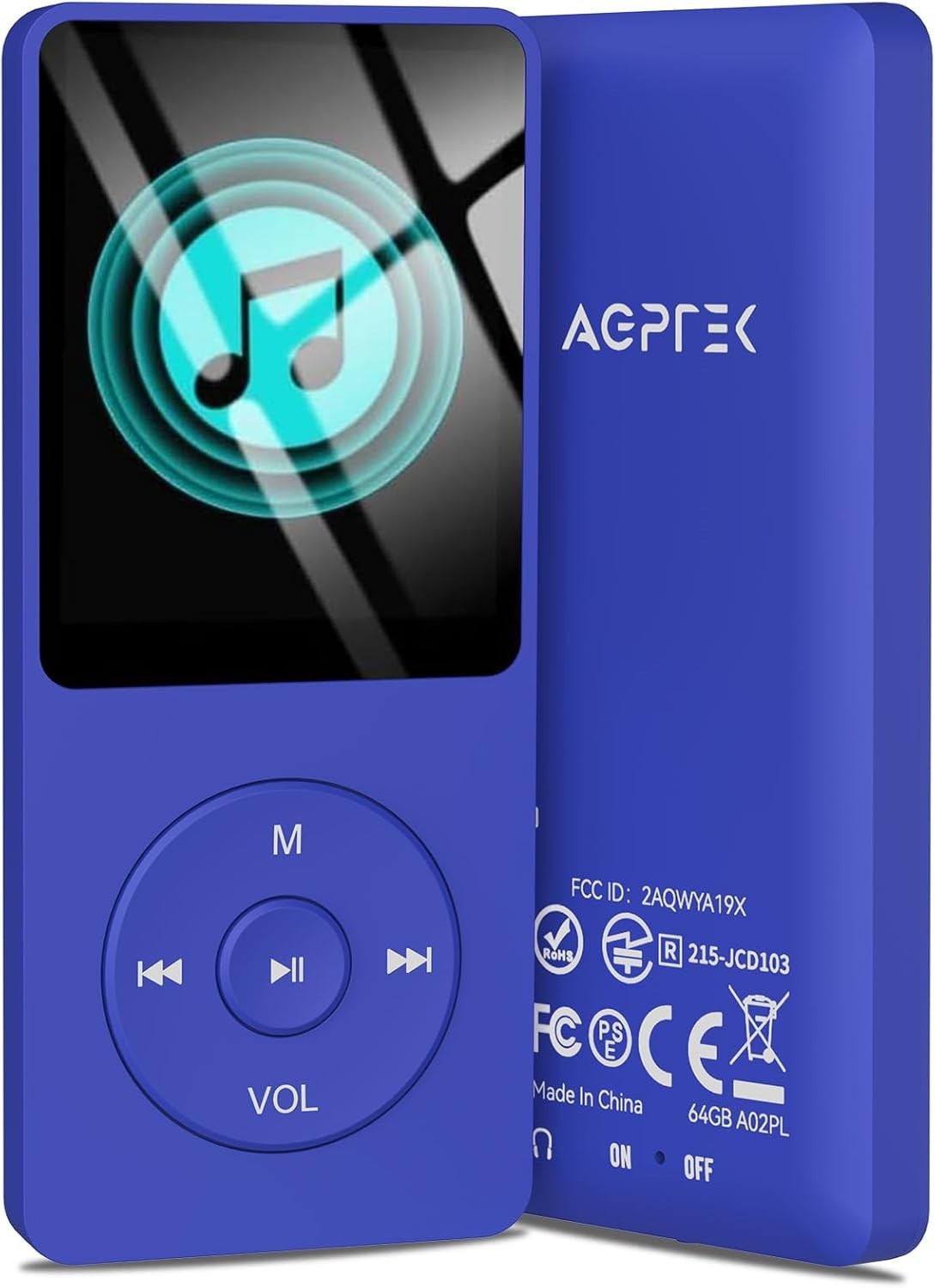High-Quality 64GB MP3 Player - 70 Hours Playback, Ideal for Sports & Travel