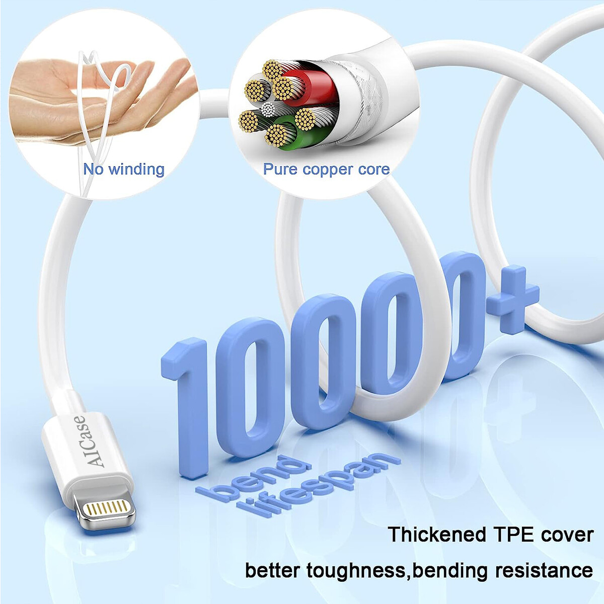 iPhone Charger Data Cable [Apple MFi Certified] Fast Cable Cord For iPhone/iPad