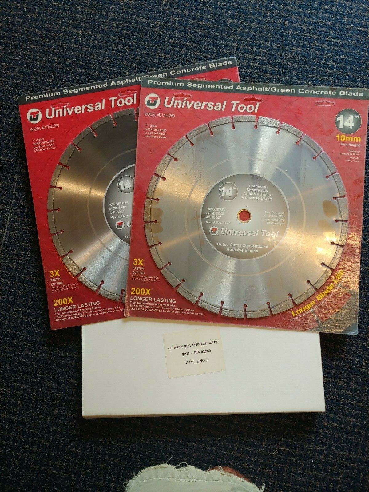 One (1) New 14" Universal Tool Segmented Asphalt/Green Concrete Blades
