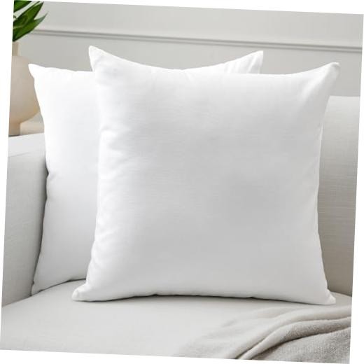 Throw Pillow Covers 22x22 in Set of 2 | No Inserts 22" x 22" (Pack of 2) White