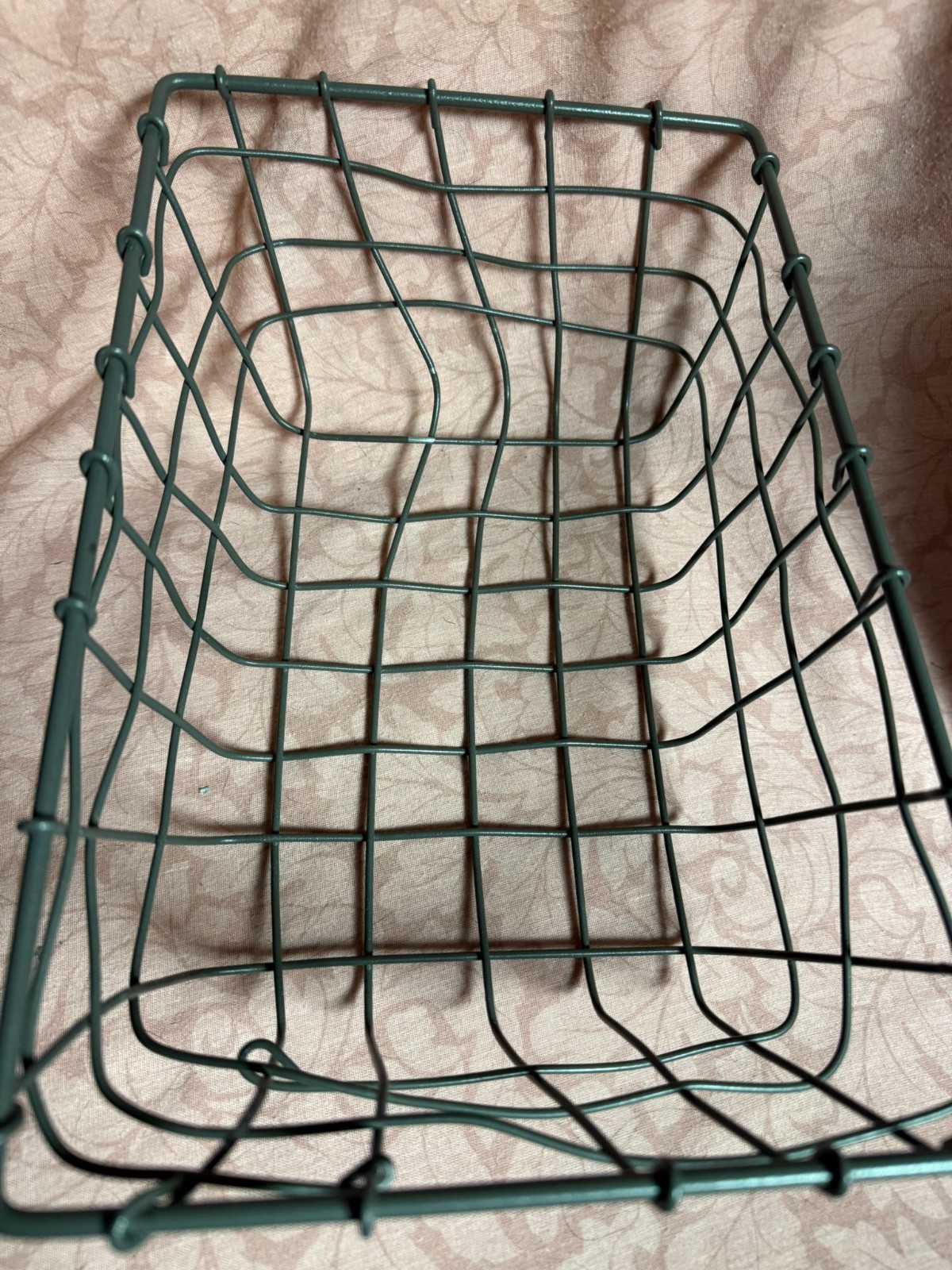 Primitive Free Form Wire 11" Basket Rectangular Industrial Farmhouse Style