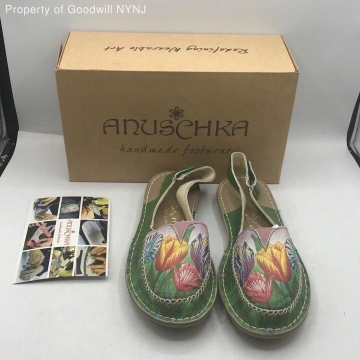 Anuschka Slingback Women Green Sandals - US 8 - EU 38