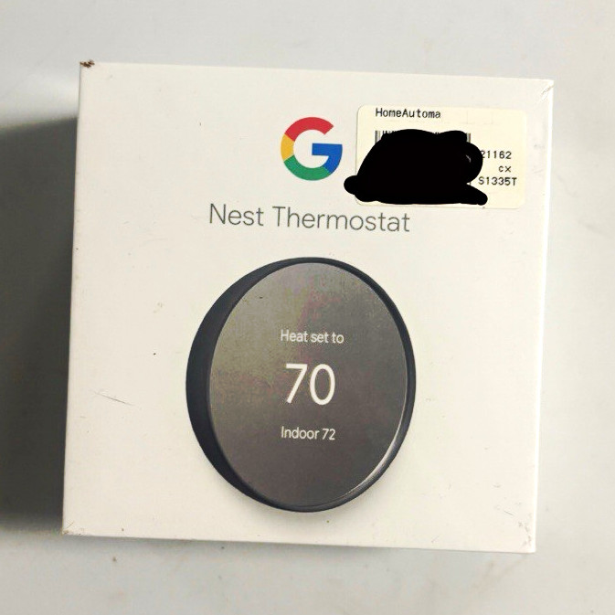 Google Nest Thermostat Wi-Fi Programmable Touch, Google Home Compatible Charcoal