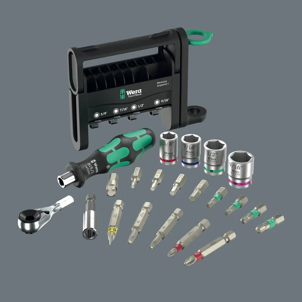 Wera Tools Chrome-Vanadium Tool-Check Modular Set Imperial 1, 50 Pieces