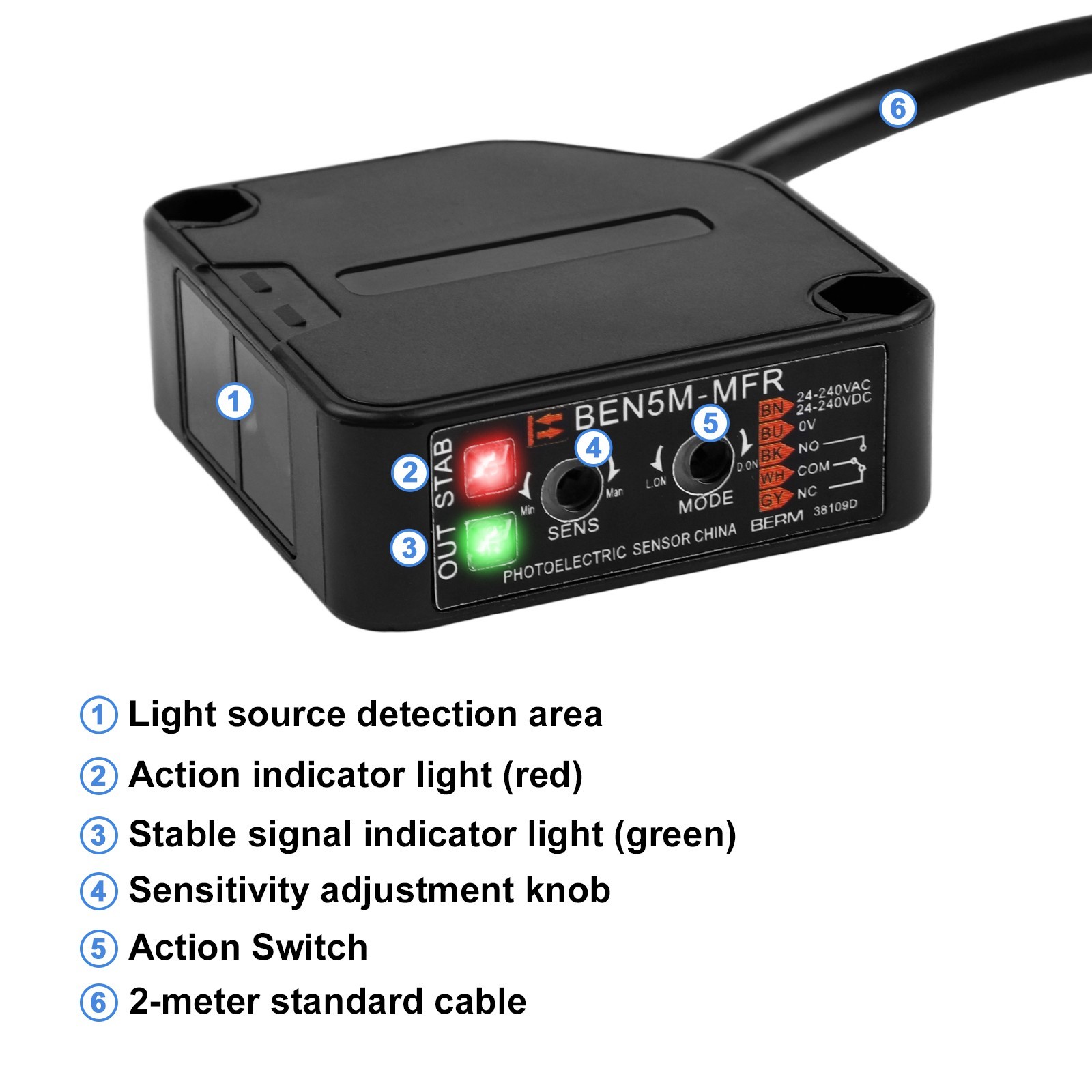 Photoelectric Beam Sensor Switch with Reflective Panel and Mounting Bracket
